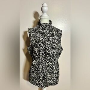 Kim Rogers Black and White Animal Print Vest